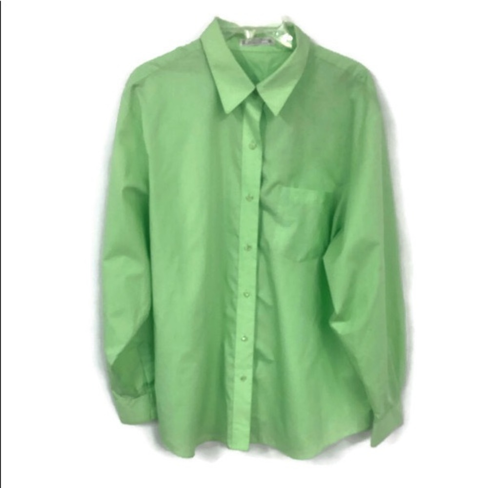 FOXCROFT LIME WRINKLE‎ FREE BLOUSE 18